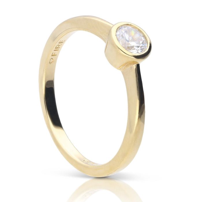 Gecko Jewellery Bezel Carat Ring | Sterling Silver Cubic Zirconia