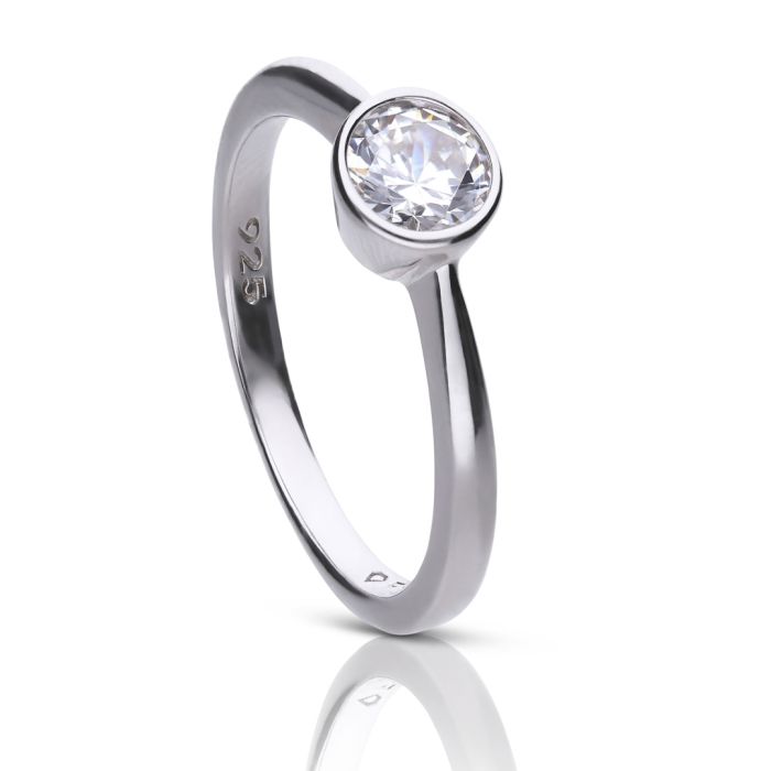 Gecko Jewellery Bezel Carat Ring | Sterling Silver Cubic Zirconia