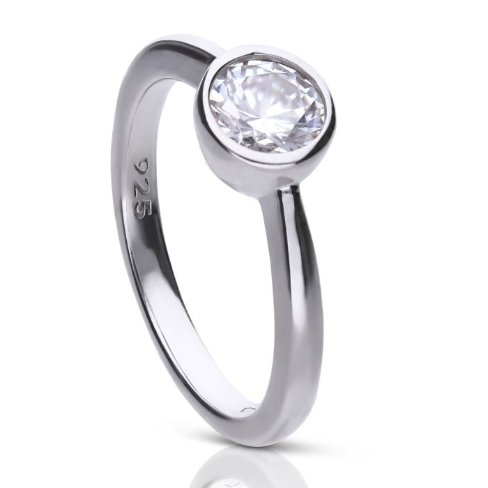 Gecko Jewellery Bezel Carat Ring | Sterling Silver Cubic Zirconia
