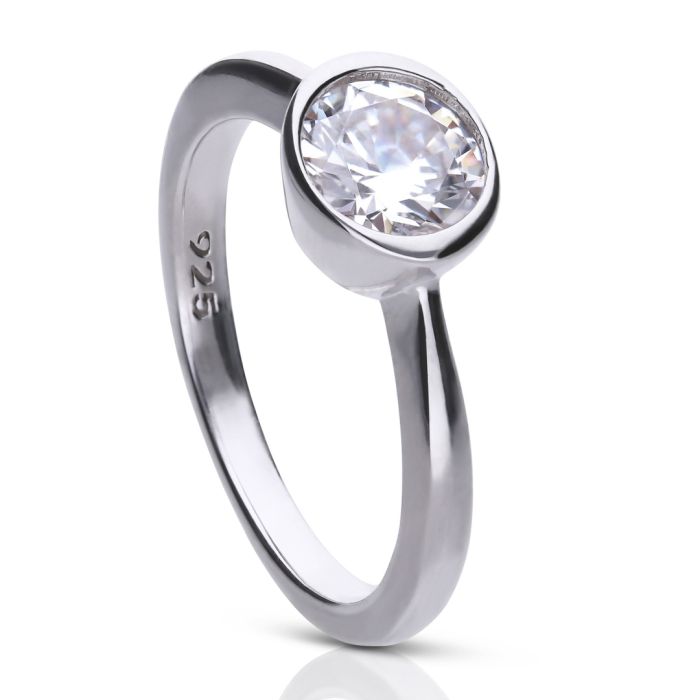 Gecko Jewellery Bezel Carat Ring | Sterling Silver Cubic Zirconia