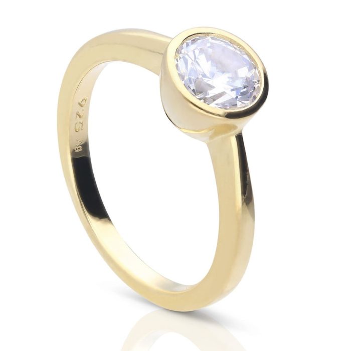 Gecko Jewellery Bezel Carat Ring | Sterling Silver Cubic Zirconia