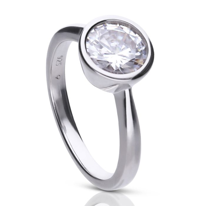 Gecko Jewellery Bezel Carat Ring | Sterling Silver Cubic Zirconia