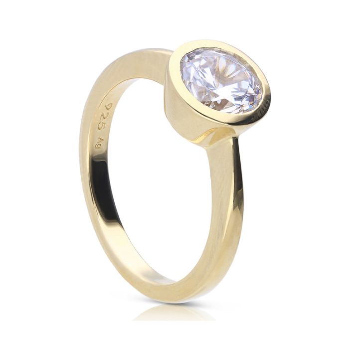 Gecko Jewellery Bezel Carat Ring | Sterling Silver Cubic Zirconia