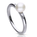 Shell Pearl Ring with Zirconia – Gecko Jewellery Retail Silver Band