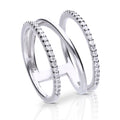 Diamonfire Triple Ring by Gecko Jewellery – Glamorous Silver Band