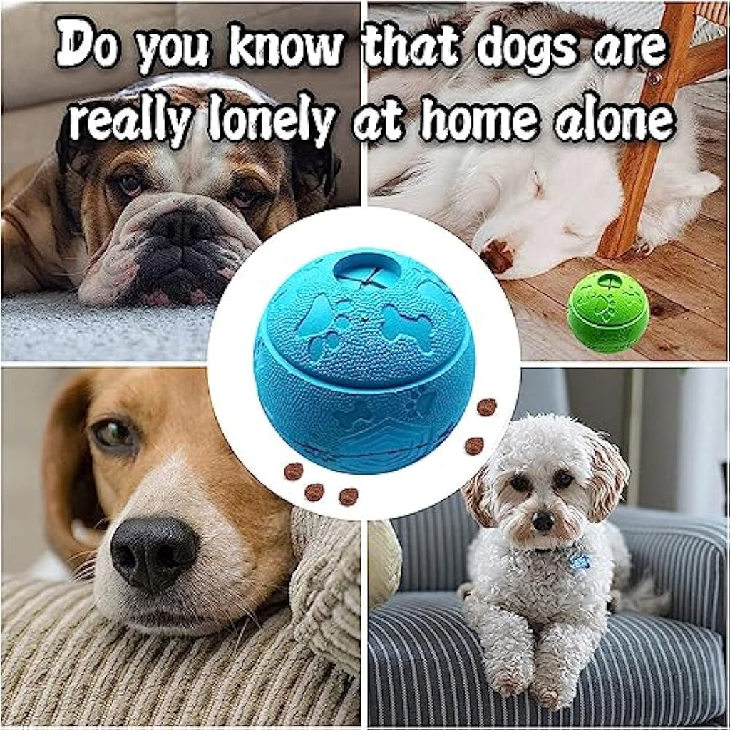 Interactive Dog Treat Toy Ball – Durable Rubber 2-Pack