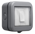 BG Electrical Outdoor Single Wall Switch | Weatherproof IP55 Grey 13A