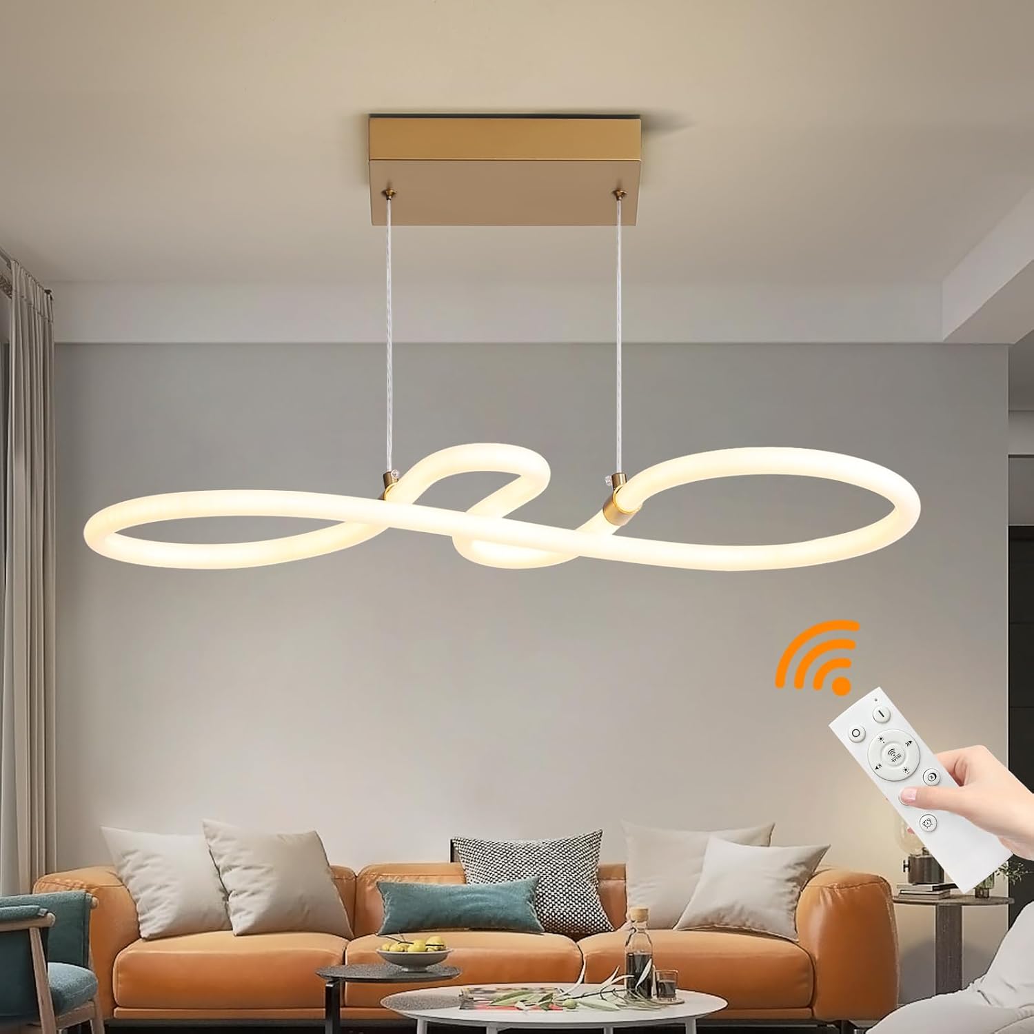 Mikeru Modern LED Pendant Light | Dimmable White Kitchen Island Lamp