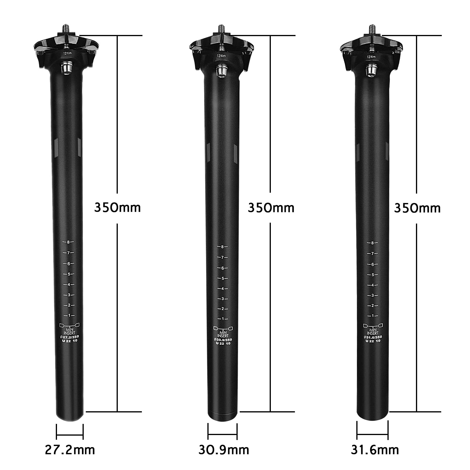 FIFTY-FIFTY Aluminum Alloy MTB Seat Post | 31.6mm x 350mm Lightweight