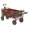 MacSports Folding Wagon with Table – Heavy Duty Steel Utility Cart, Maroon