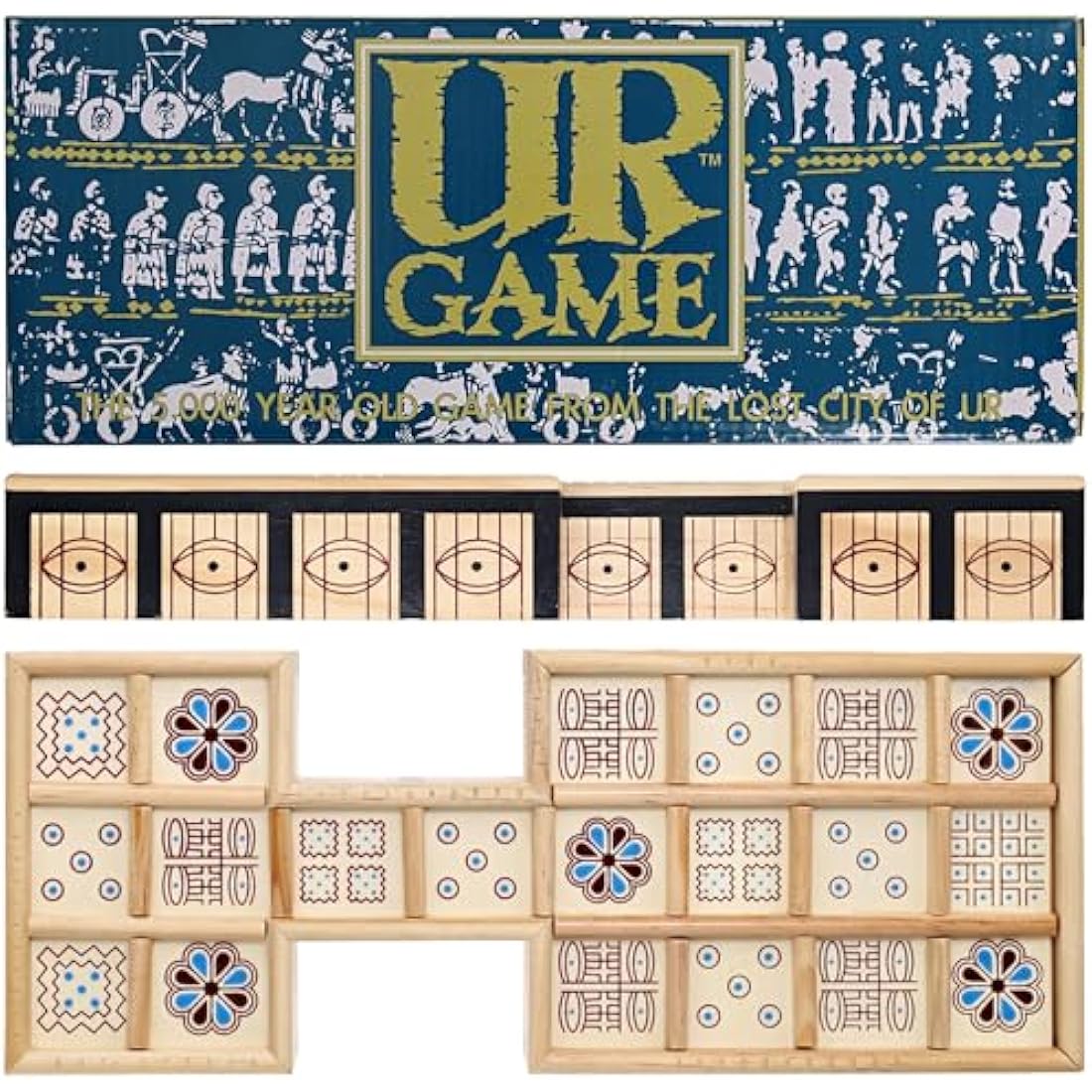 Royal Game of Ur - Ancient Wooden Board Game Replica by