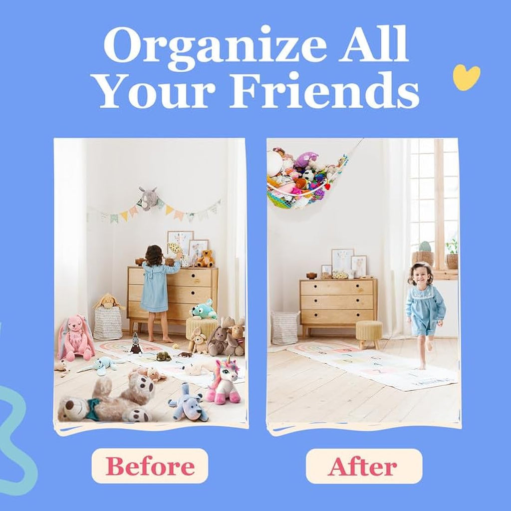 Lilly's Love Stuffed Animal Toy Storage Hammock – 2-Pack Net, Yellow