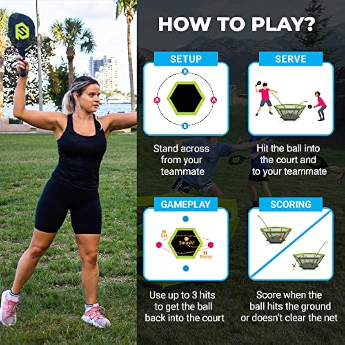 PaddleSmash Outdoor Game Set – Pickleball & Roundnet Fusion Kit