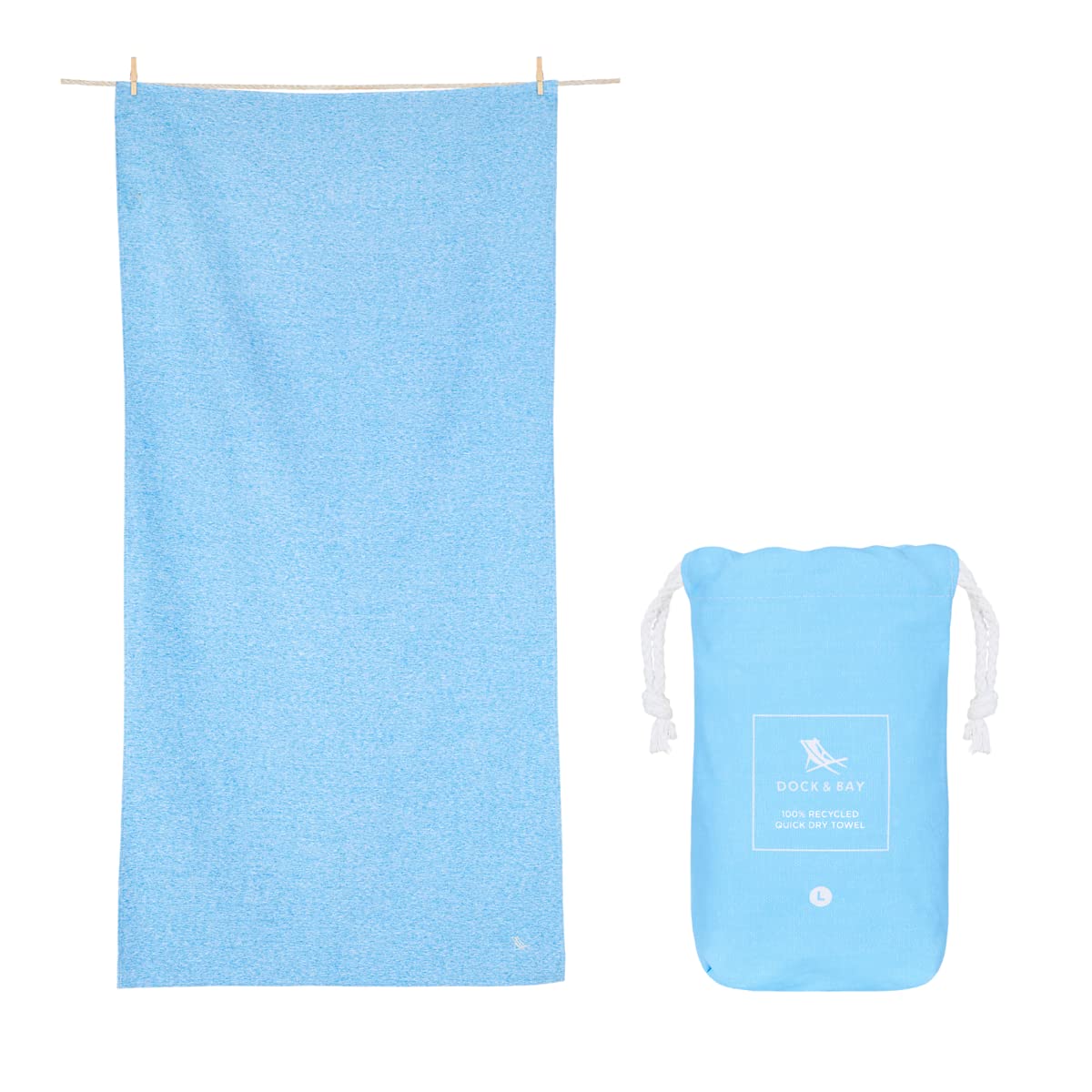 Dock & Bay Quick Dry Sports Towel | Recycled Lagoon Blue | Extra Large