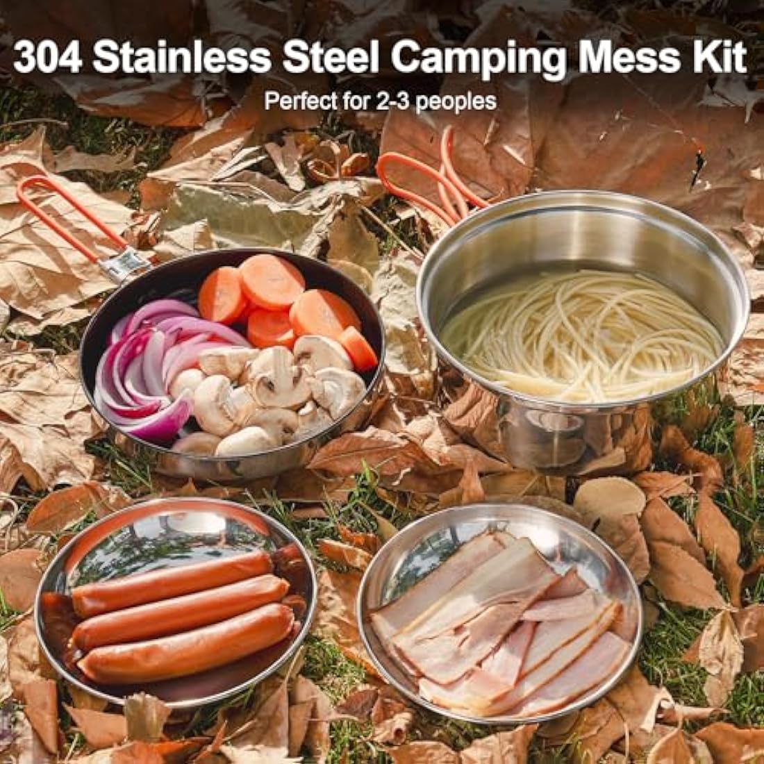 Odoland 15-Piece Ceramic Non-Stick Camping Cookware Kit with Stove