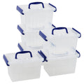 Hayixia 6 Pack 3 Litre Clear Storage Boxes with Lids, Small Plastic Organiser Container Box - image 1
