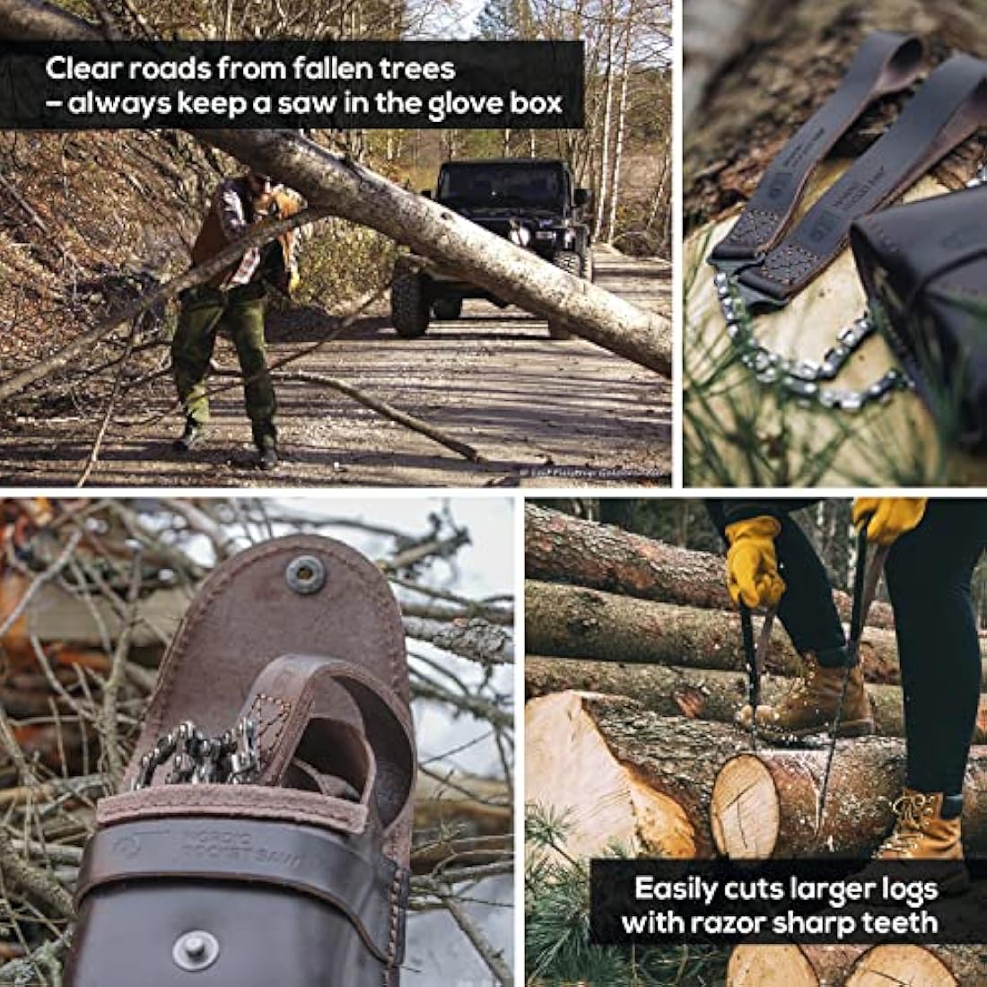 Nordic Pocket Saw – 65cm Survival Chainsaw with 33 Bi-Directional Teeth