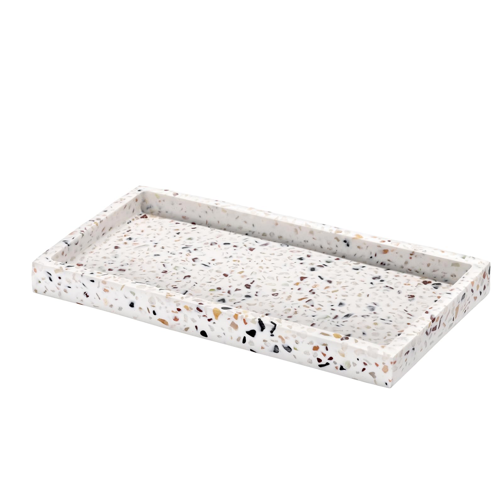 Luxspire Resin Bathroom Vanity Tray | 8x4 Inch Countertop Organizer