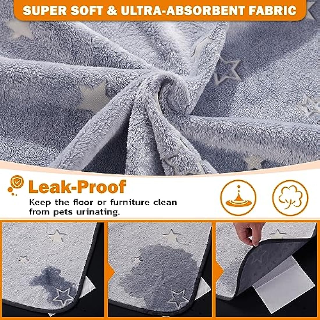 Washable Puppy Pads – 2 Pack Reusable Waterproof Dog Mats