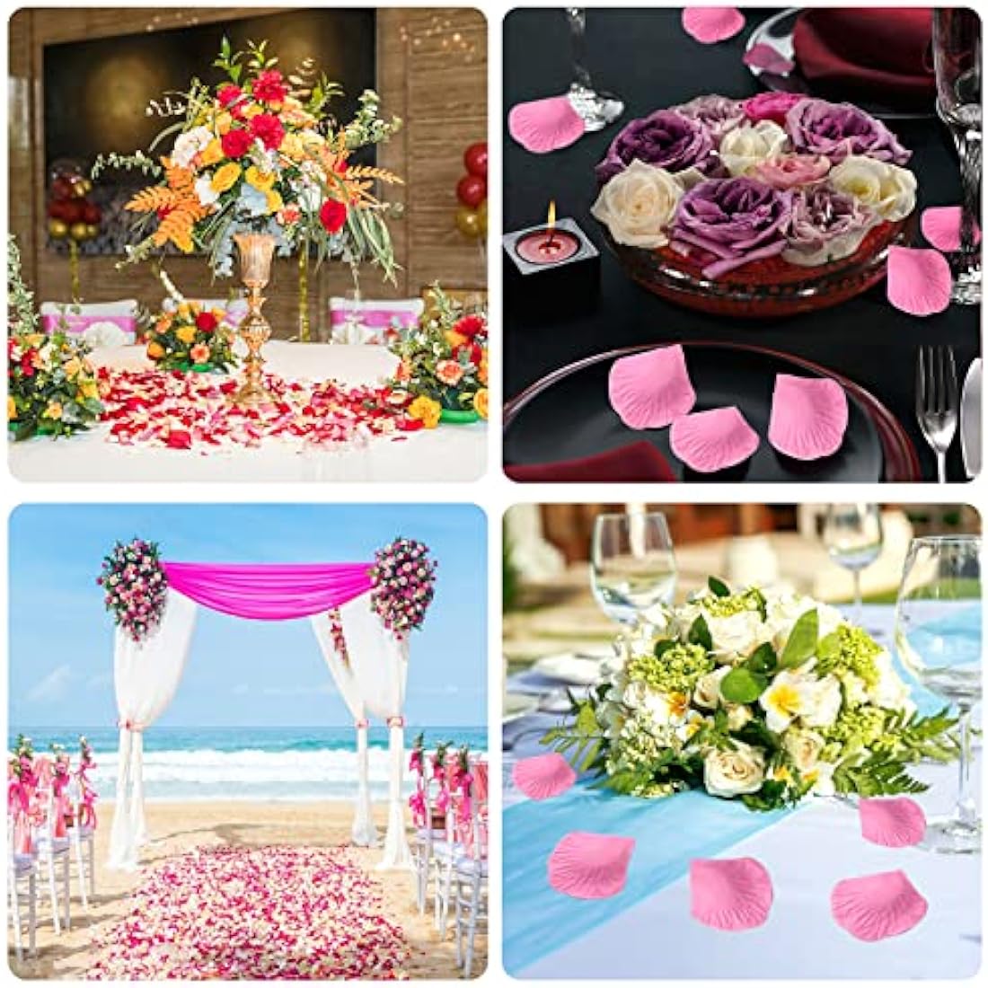 Jolof Store 2300pcs Pink Artificial Silk Rose Petals for Wedding Decor