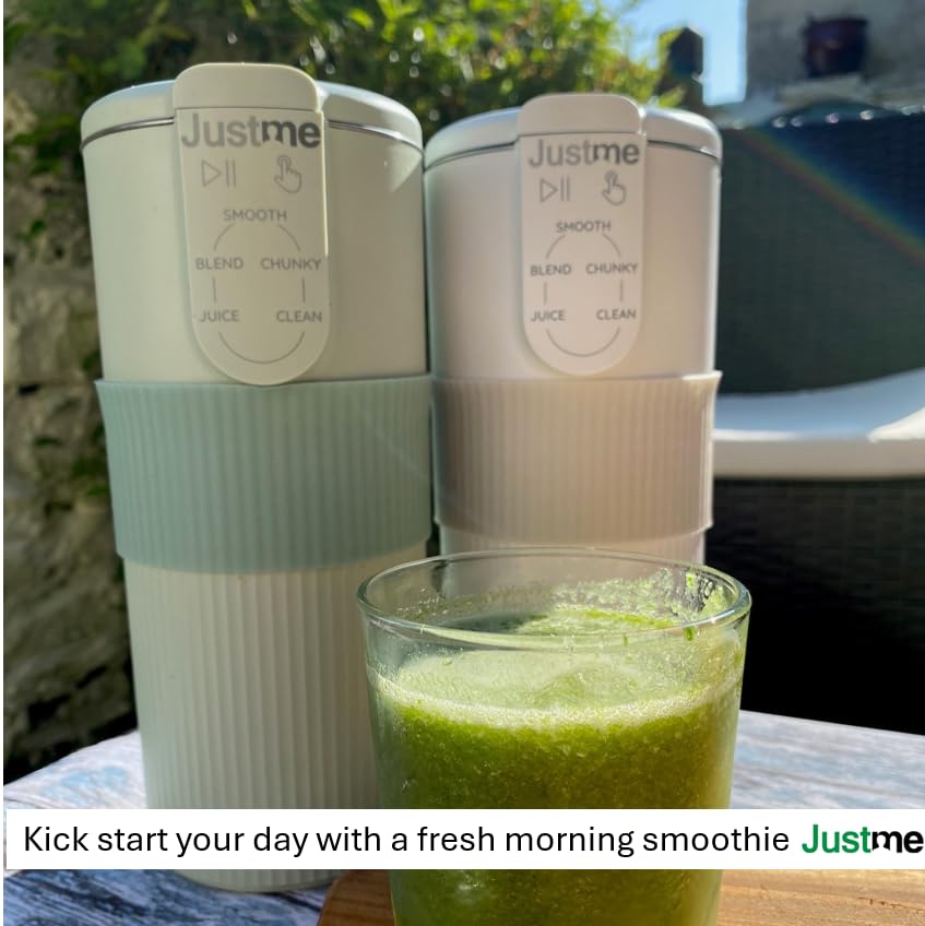 JustMe Single Serve Soup Maker & Smoothie Blender | 5 Programs | White