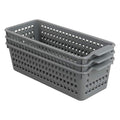 Yarebest 3-pack Small Plastic Storage Basket, Slim Organizer Baskets - image 1