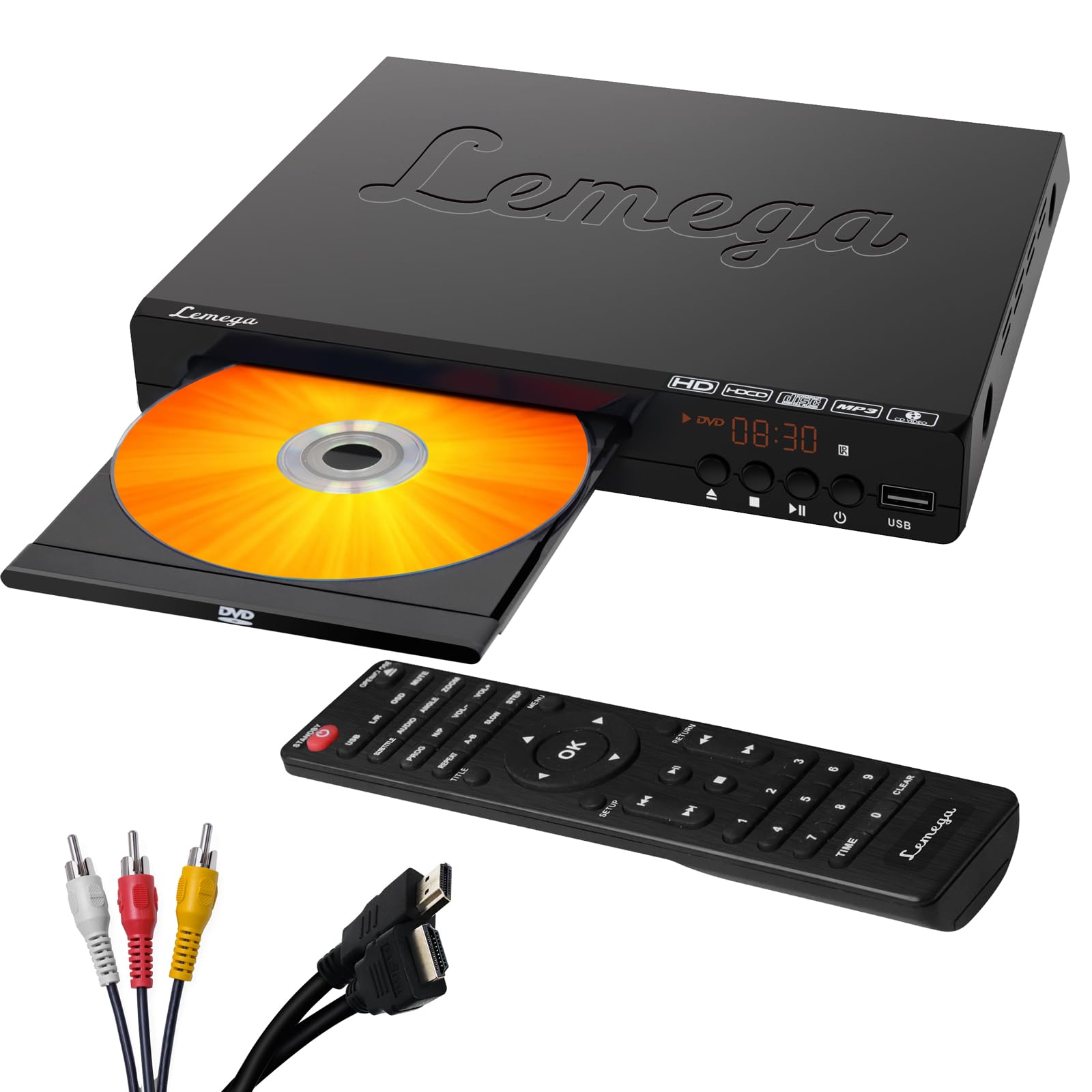 Lemega PlayHD Region-Free DVD Player | 1080p Upscaling & HDMI Output