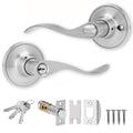 XFORT Cabriole Entrance Door Knob Set with Lock - Satin Chrome Finish