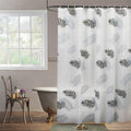 PEVA Shower Curtain – Extra Wide Waterproof Black Leaves