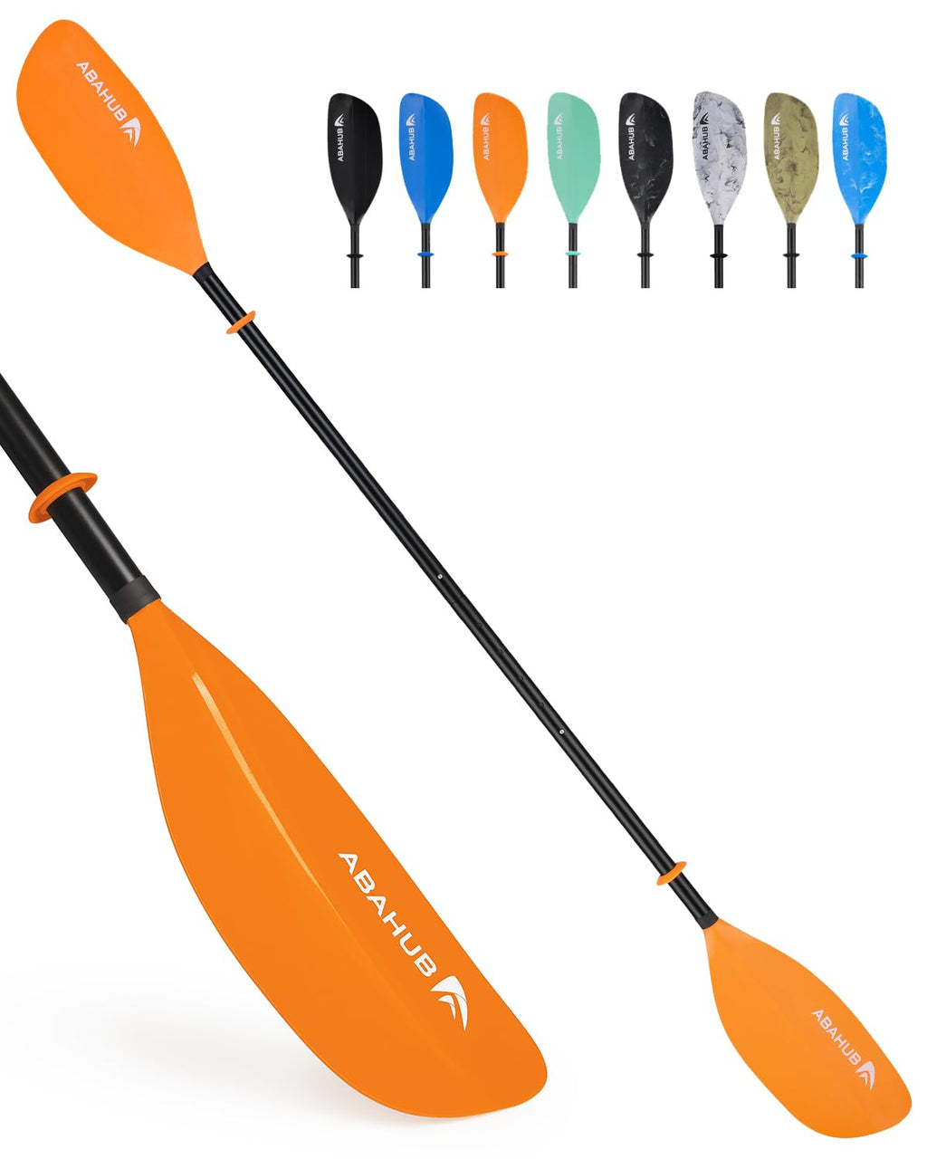 Abahub Adjustable Kayak Paddle | 210-230cm Aluminum Floating Oar – Orange