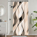 Uiiooazy Shower Curtain – Brown Gradient Stripes, Anti-Mould, 90 x 180 cm