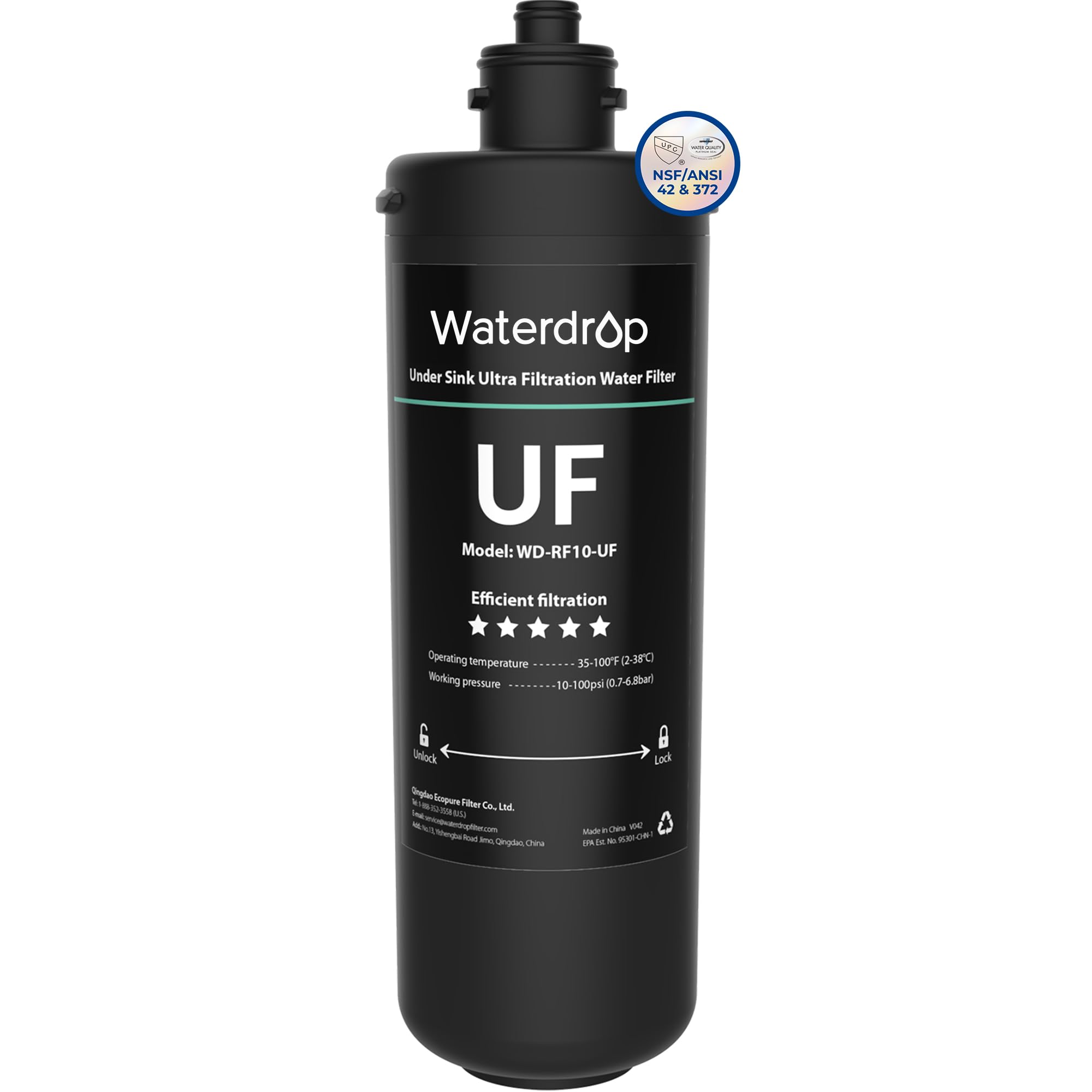 Waterdrop RF10-UF Replacement Filter – 0.01 Micron Under Sink Cartridge