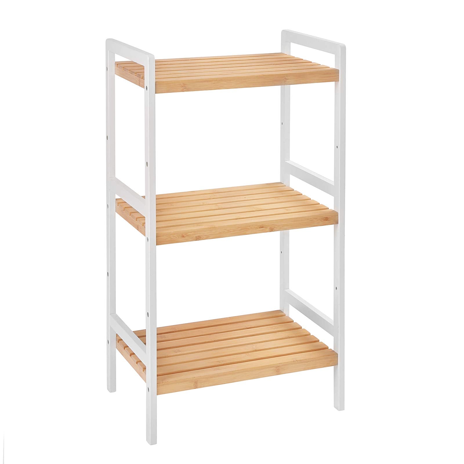 SONGMICS 3-Tier Bamboo Storage Rack | Adjustable Shelving Unit, Natural