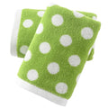 Polka Dot Cotton Hand Towels – Set of 2 Green 13x29 Inch