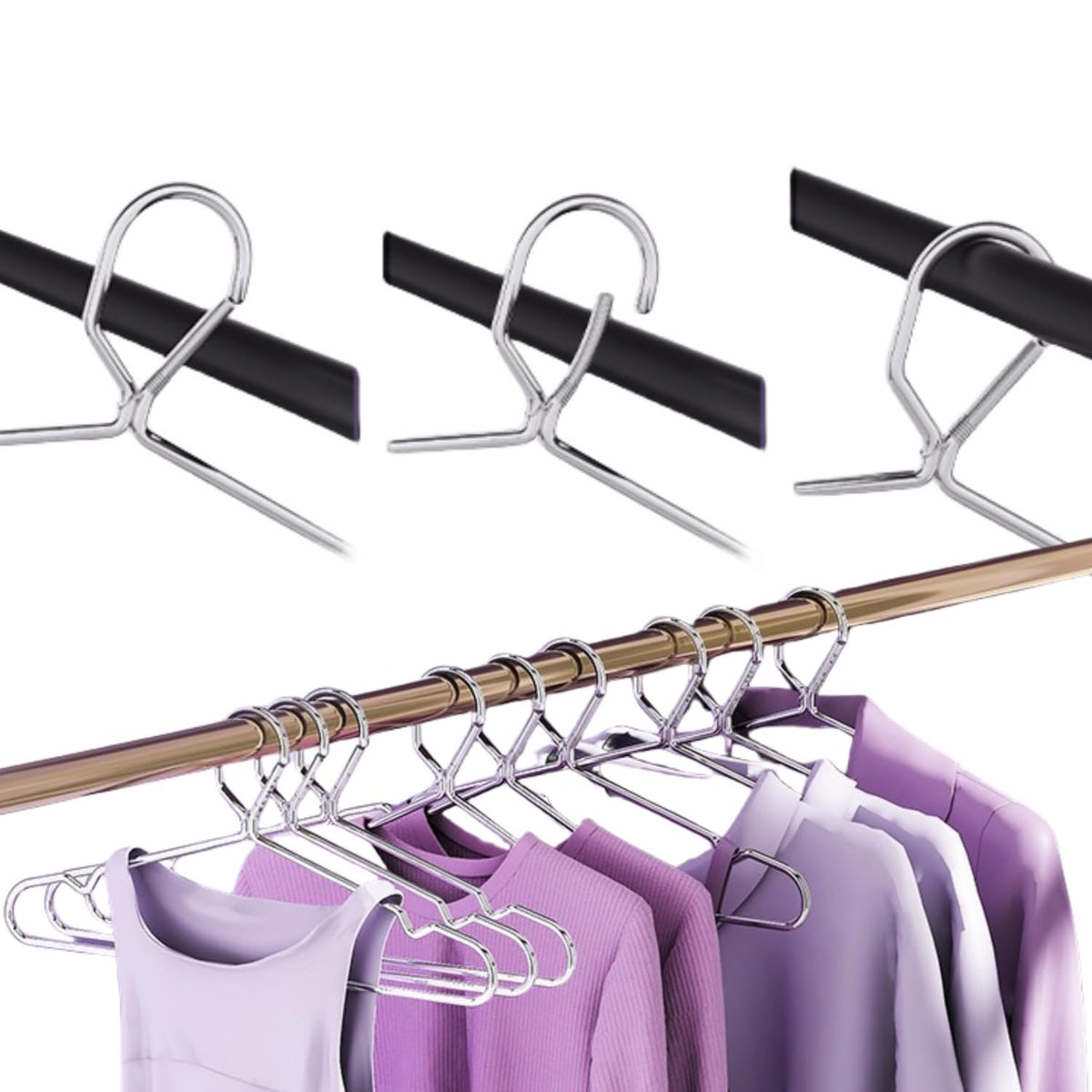 Trrcylp 4mm Lockable Coat Hangers Heavy Duty Windproof Clothes Hangers - image 3