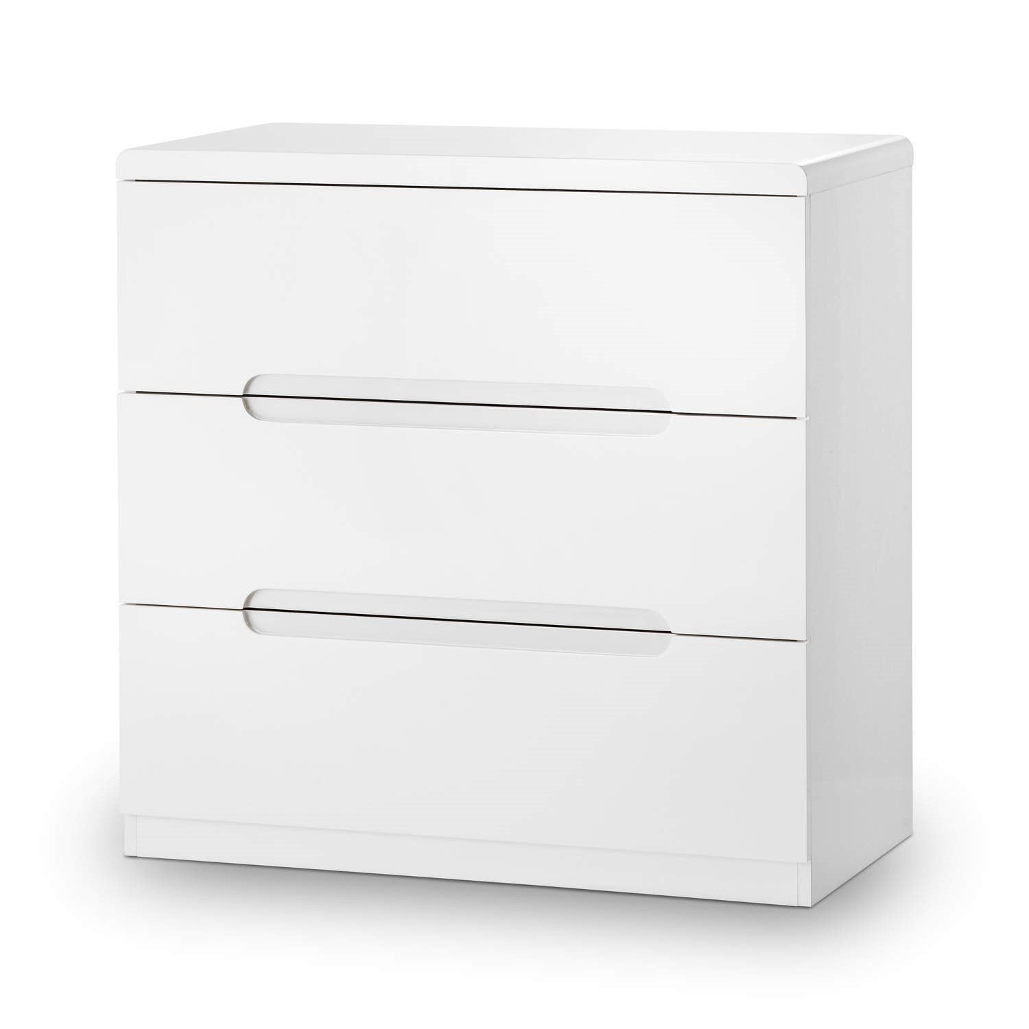 Julian Bowen Manhattan 3 Drawer Chest | High Gloss White Dresser