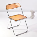 KAIHAOWIN Luxury Modern Transparent Folding Chair Acrylic Folding Chairs-Acrylic Ghost Stackable Crystal Seat-PC Plastic Living Room Seat-Chrome - image 1