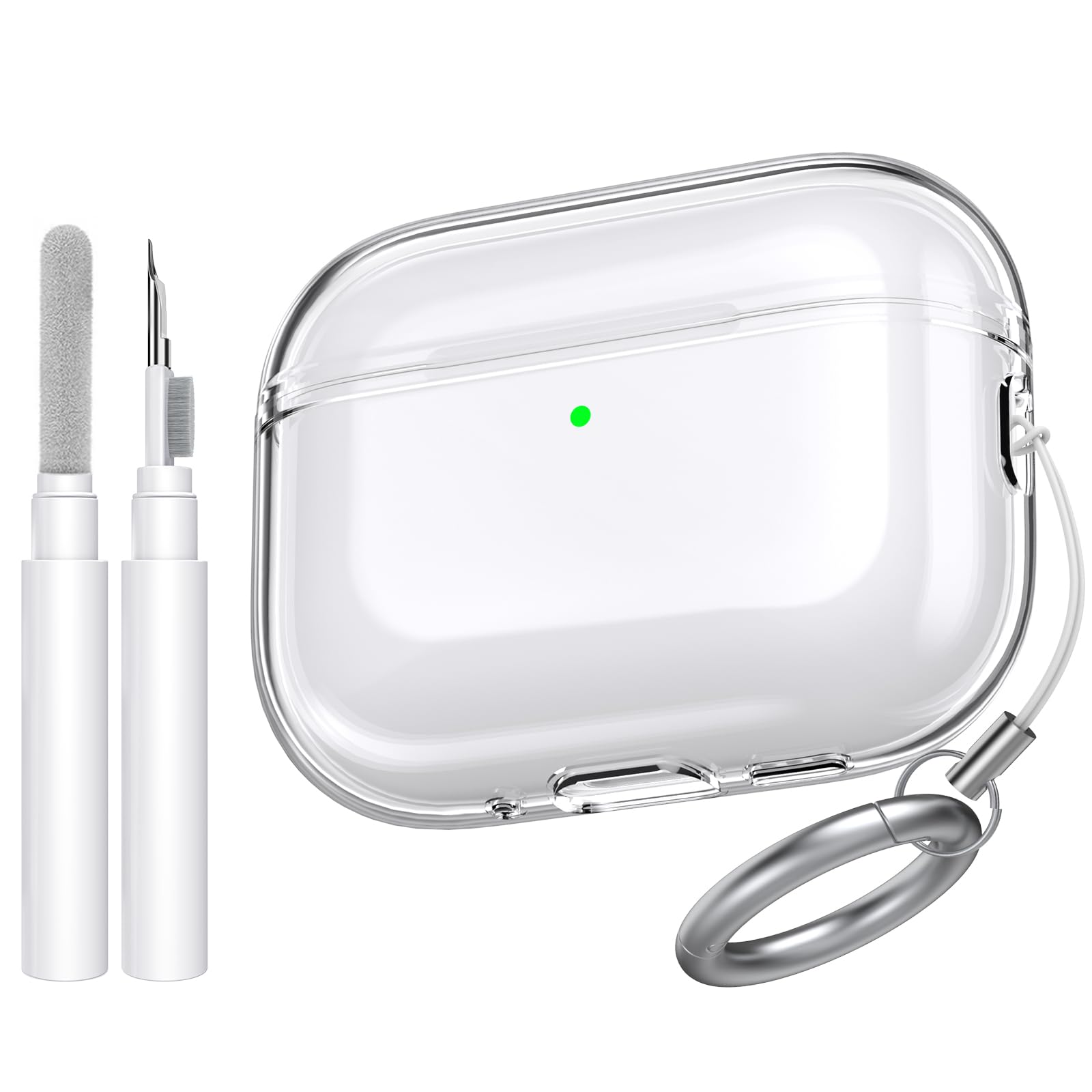 AhaStyle Clear AirPods Pro 3 Case – Anti-Yellowing TPU Skin with Cleaner Kit