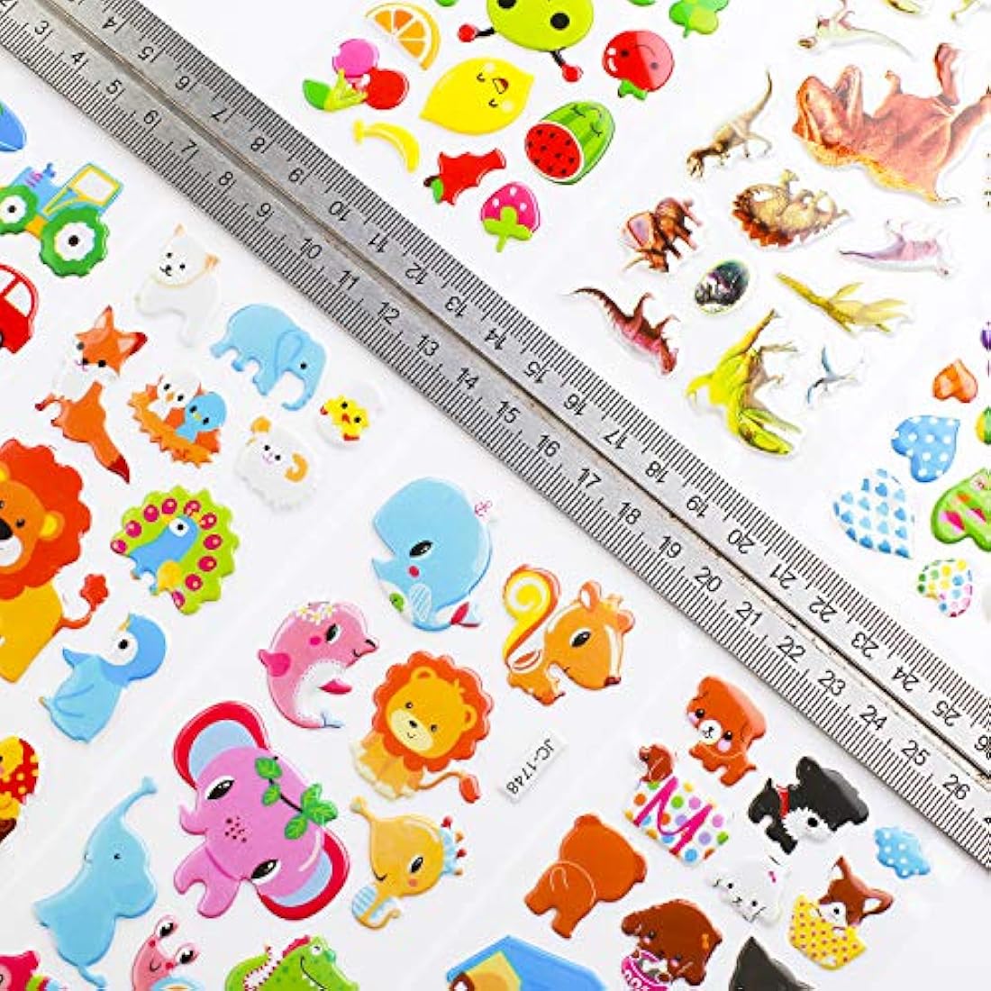 Meafeng 3D Puffy Stickers for Kids – 24 Sheets Vivid Reward Craft Stickers