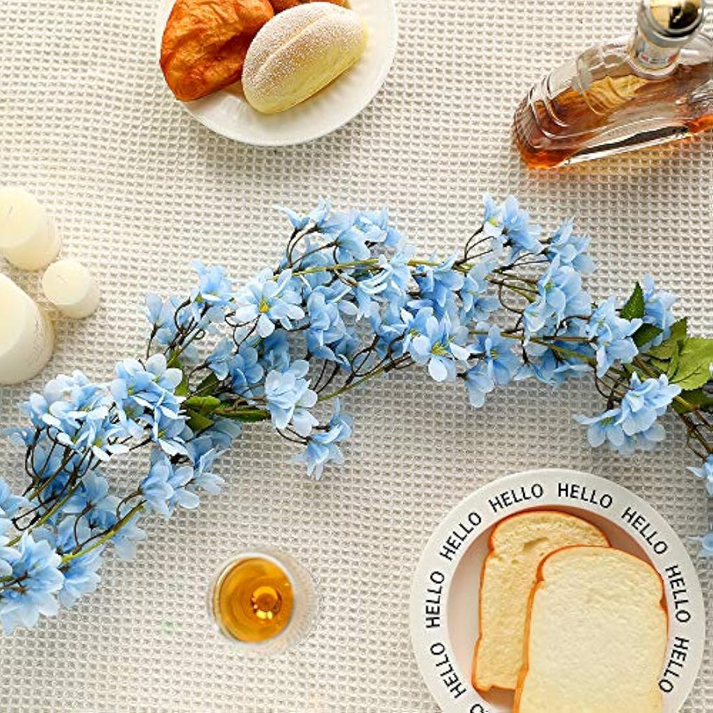 Artificial Cherry Blossom Silk Flower Vine Garland – Blue