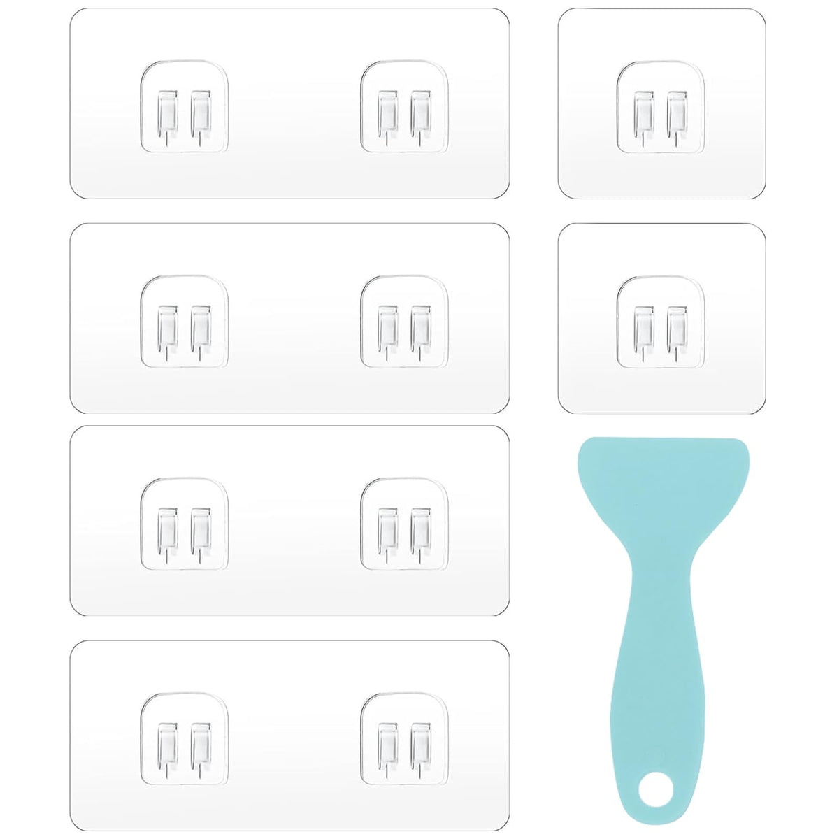 WOLMIK Shower Caddy Adhesive Replacement - 6 PCS Corner Shower Caddy Adhesive Sticker Hooks with Scraper - image 1