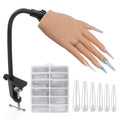 Silicone Nail Practice Hand with 240Pcs 3XL False Nails