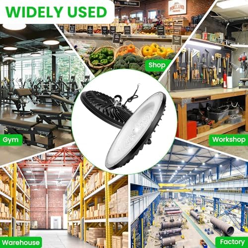 6-Pack 100W UFO LED High Bay Light, 15000LM 6000K IP65