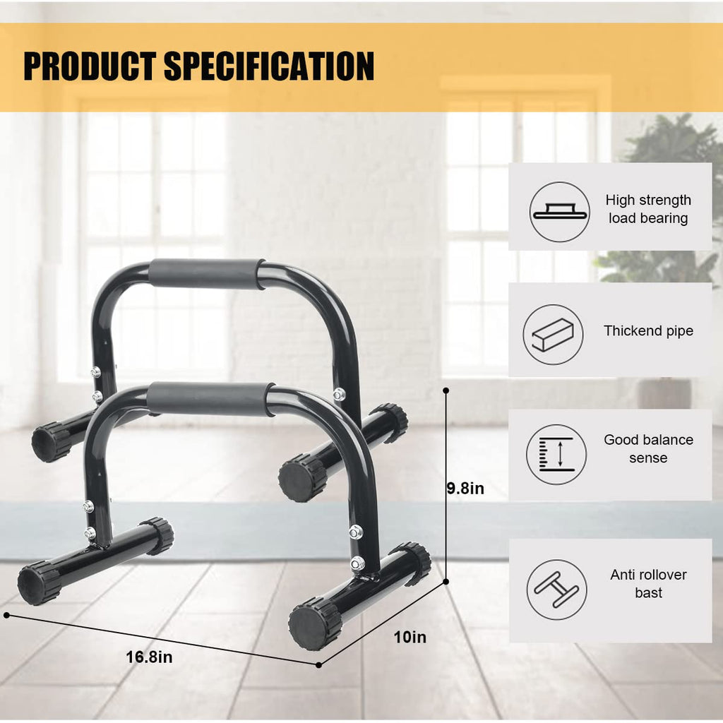 KingMile Parallettes Bars – Carbon Steel Push Up Stands for Calisthenics