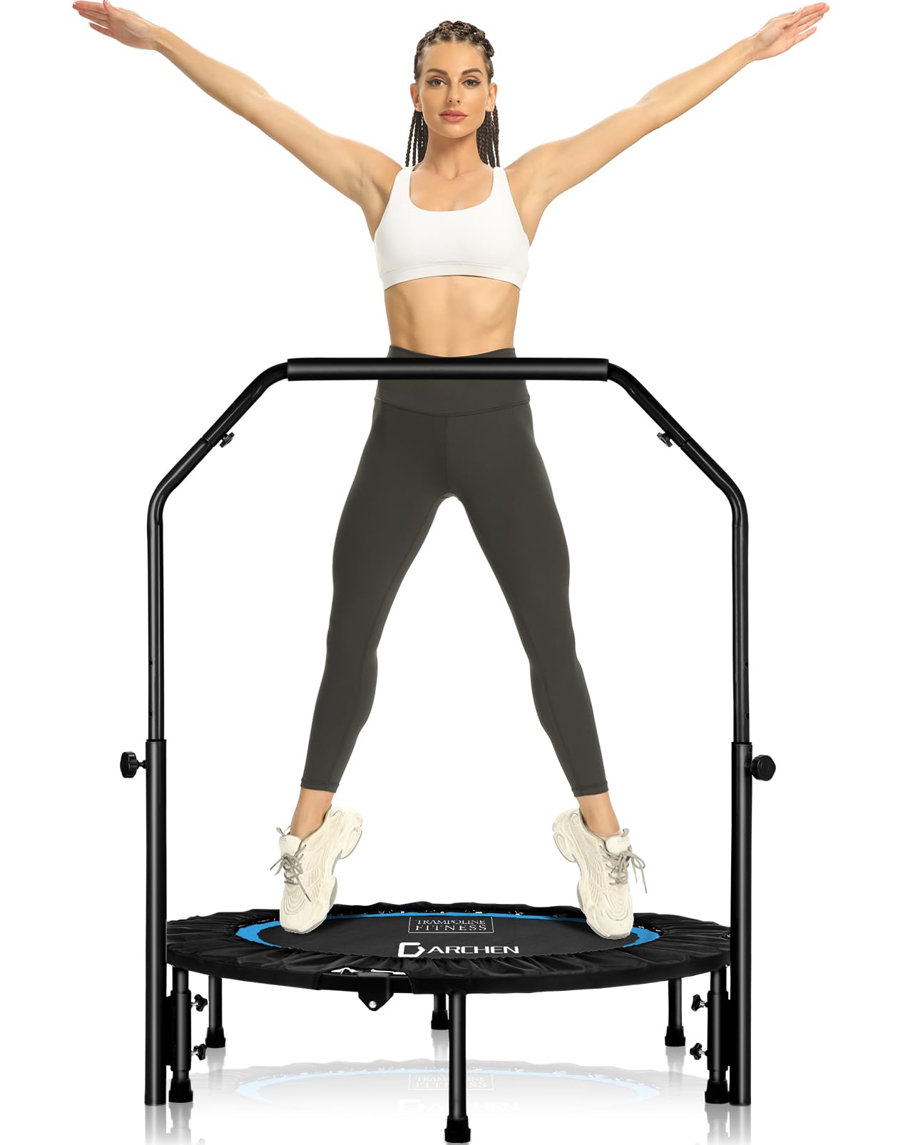 DARCHEN Mini Trampoline Rebounder - 200KG Foldable Indoor Fitness Trainer