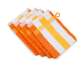 Gözze New York Cotton Bath Mitts – Set of 4 Soft Striped Shower Gloves