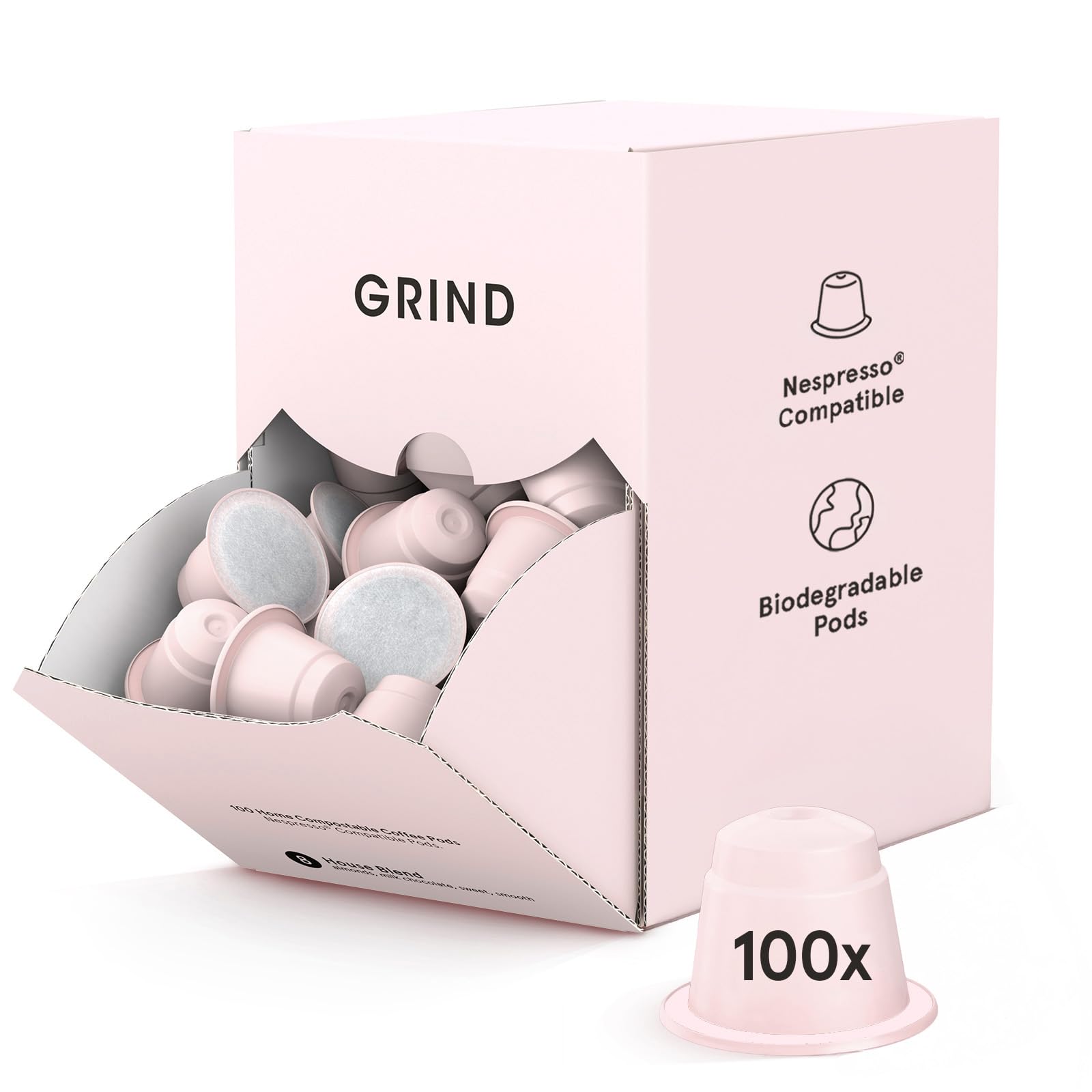 Grind House Blend Coffee Pods – 100 Nespresso Compatible Capsules