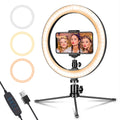 AIXPI 10" LED Ring Light with Tripod Stand & Phone Holder – 3 Modes