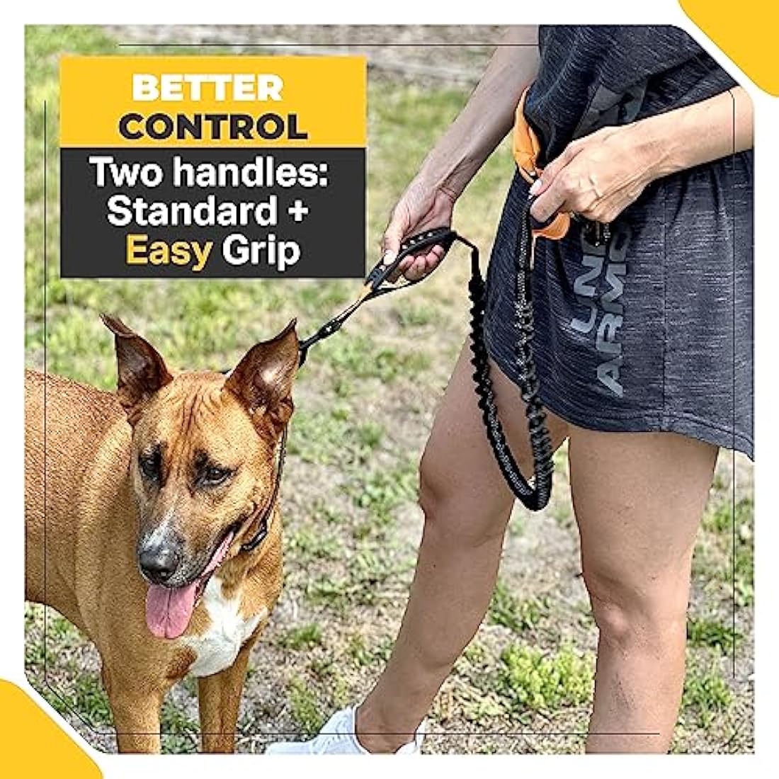 Barkswell Hands Free Double Dog Lead | Reflective Running Belt for 2 Dogs