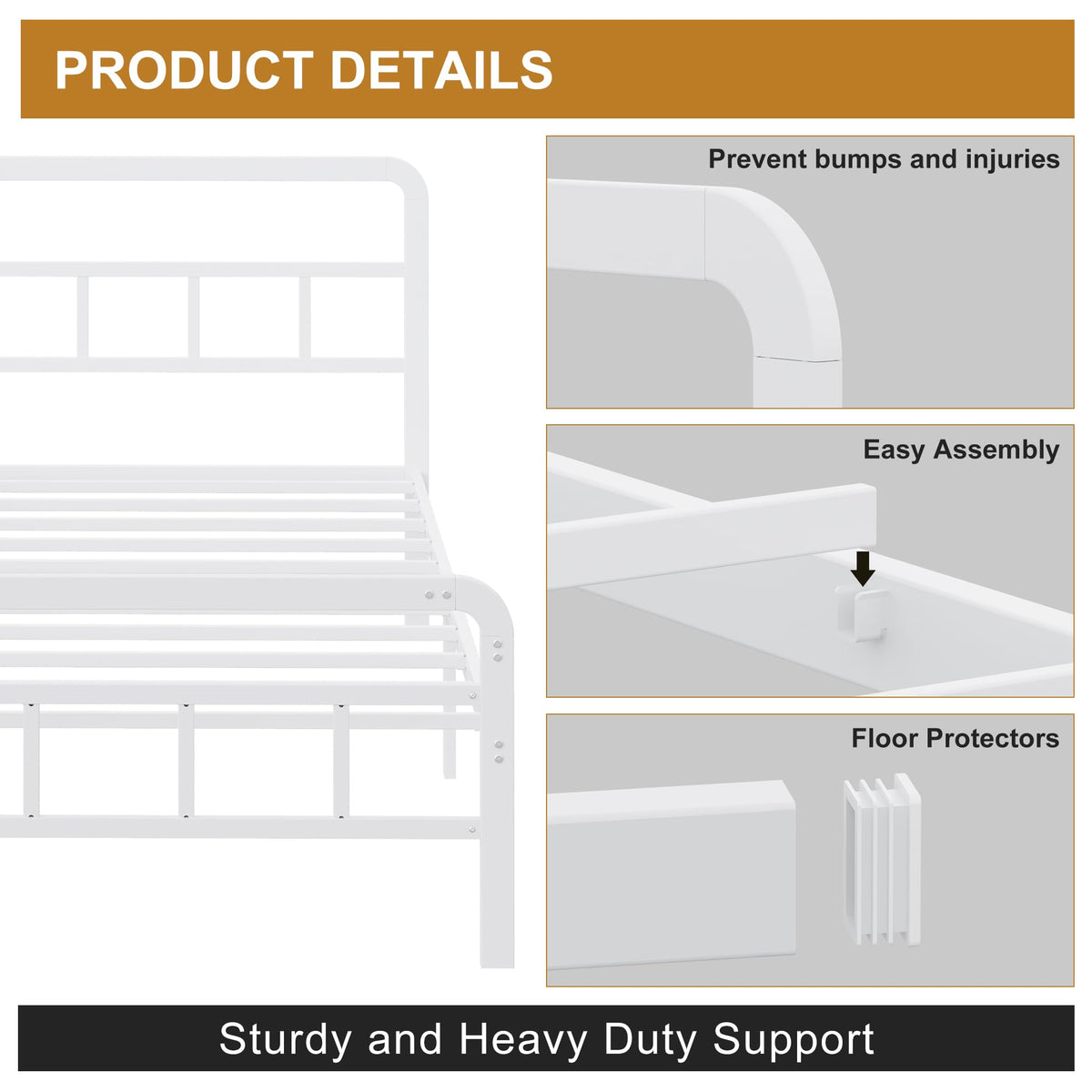Yicensen Small Double Bed Frame with Headboard and Footboard - image 5